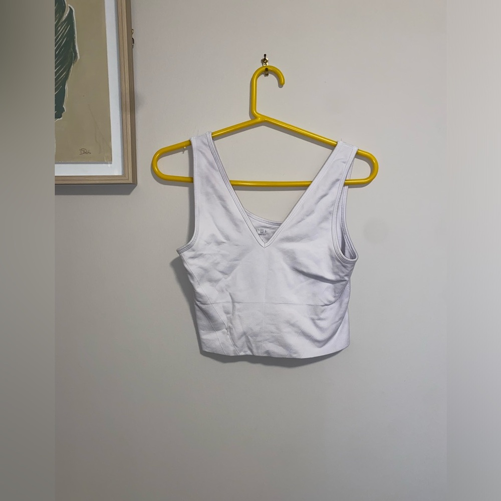 ABERCROMBIE YBP LONGLINE WHITE LIGHT SUPPORT BRALETTE